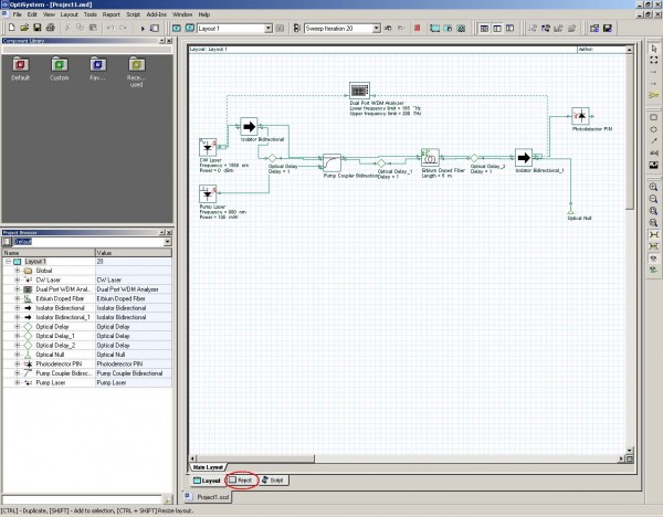 Optical System - Figure 12 - View of the GUI with the system layout