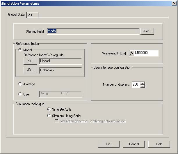 BPM - Figure 2 Simulation parameters dialog box—Global tab