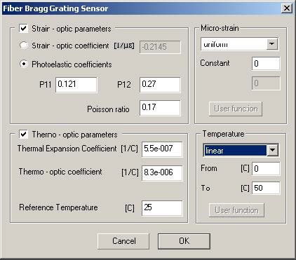 Optical Grating - Grating Definition dialog box,
