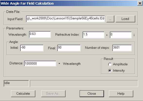 FDTD - Figure 12 Wide angle far field calculation