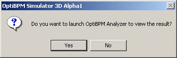 BPM - Figure 30 OptiBPM Analyzer message