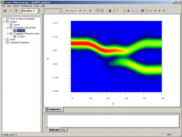 BPM - Figure 30 Propagation Optical Field — XZ slice