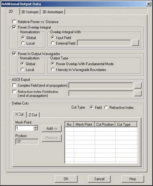 BPM - Figure 9 Selections in Additional Output Data dialog box