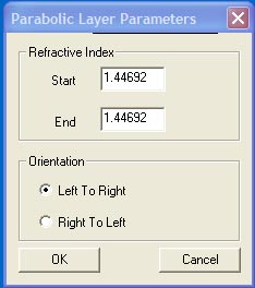 Optical Fiber -Parabolic Layer Parameters