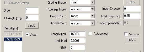 Optical System - Figure 5 Grating Definition dialog box