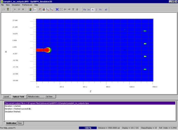 BPM - Figure 10 Simulation — Revised waveguide and wafer lengths