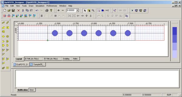 FDTD - Figure 102 Defined PBG structure in layout window