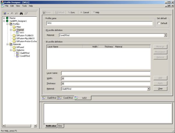 BPM - Figure 2 Profile Designer — WG1 Channel