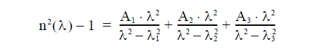 Optical Fiber - Sellmeier formula