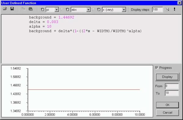 Optical Fiber - User Defined Function dialog box